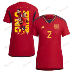 Ona Batlle 2 Signed Spain Women's National Team Road To Champions 2023-24 World Cup Home Women Jersey - Red