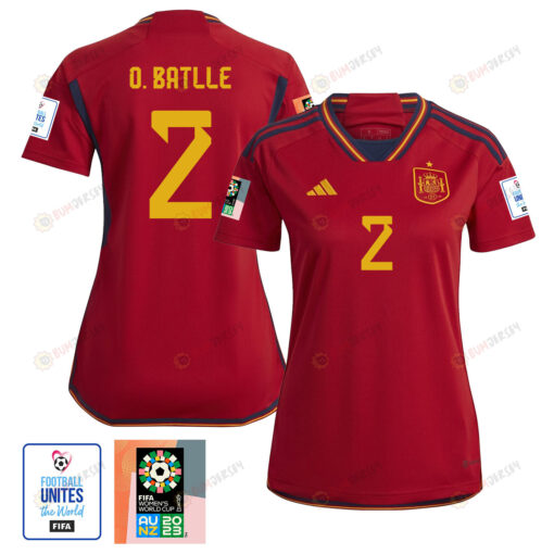 Ona Batlle 2 Spain 1 Star FIFA Patch Women's National Team 2023-24 World Cup Home Women Jersey