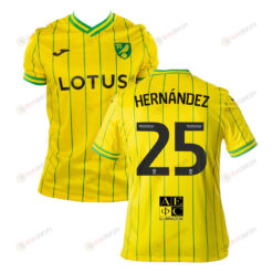 Onel Hern?ndez 25 Norwich City 2022-23 Home Jersey - Yellow