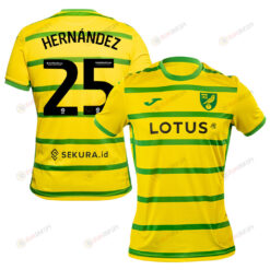 Onel Hern?ndez 25 Norwich City 2023/24 Home Men Jersey - Yellow