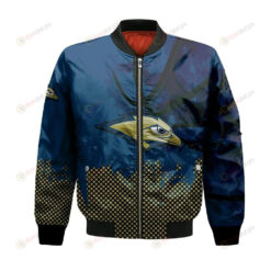 Oral Roberts Golden Eagles Bomber Jacket 3D Printed Basketball Net Grunge Pattern