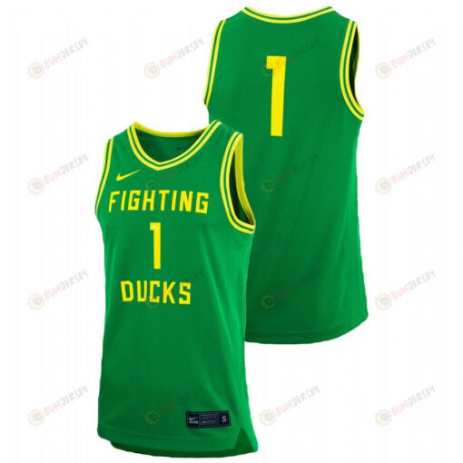 Oregon Ducks 1 College Basketball Fighting Duck Men Jersey Green