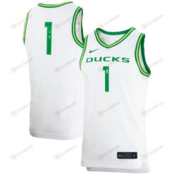 Oregon Ducks 1 Team Basketball Men Jersey - White