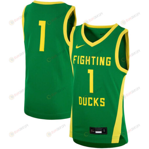 Oregon Ducks 1 Team Basketball Youth Jersey - Green