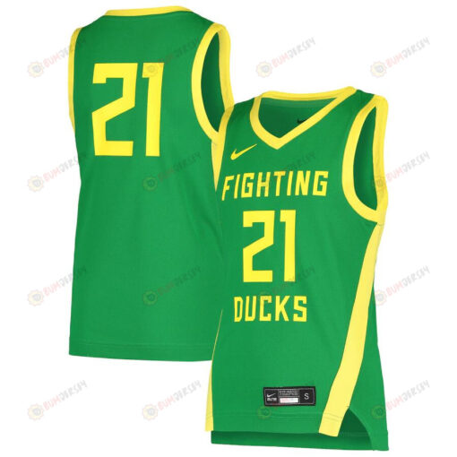 Oregon Ducks 21 Team Basketball Youth Jersey - Green