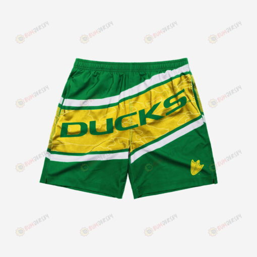 Oregon Ducks Big Wordmark Hawaiian Men Shorts Swim Trunks - Print Shorts