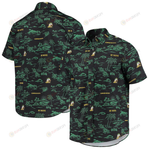 Oregon Ducks Black Classic Hawaiian Shirt