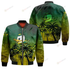 Oregon Ducks Bomber Jacket 3D Printed Coconut Tree Tropical Grunge