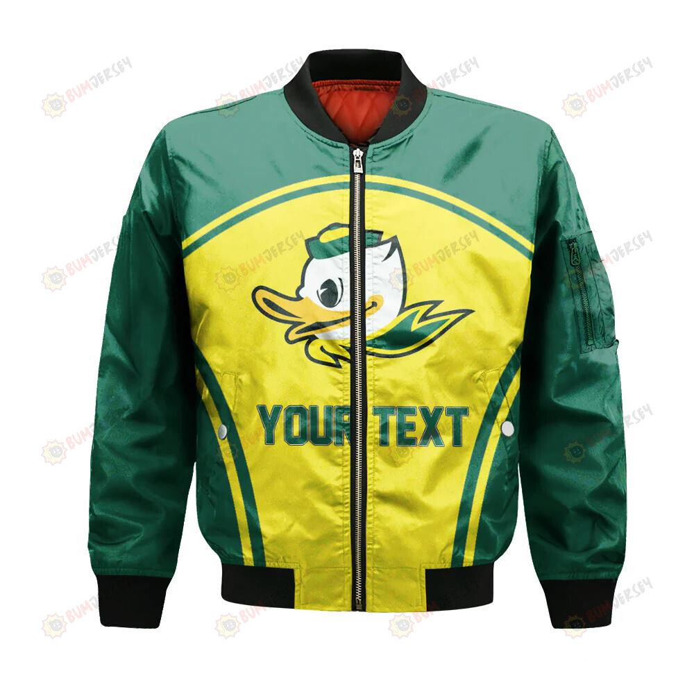 Oregon Ducks Bomber Jacket 3D Printed Custom Text And Number Curve Style Sport