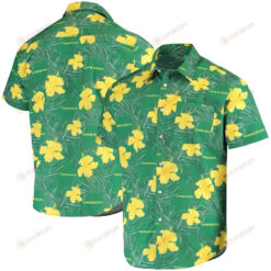 Oregon Ducks Green Floral Button-Up Hawaiian Shirt