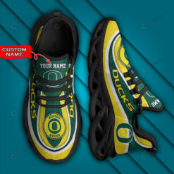 Oregon Ducks Logo Curve Border Pattern Custom Name 3D Max Soul Sneaker Shoes