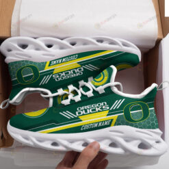 Oregon Ducks Logo Custom Name Pattern 3D Max Soul Sneaker Shoes In Green