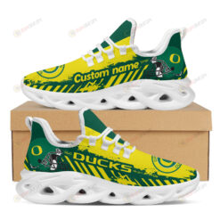 Oregon Ducks Logo Helmet And Stripe Pattern Custom Name 3D Max Soul Sneaker Shoes