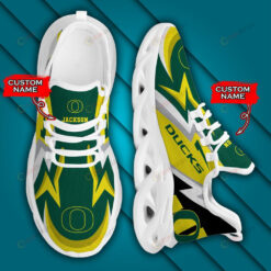 Oregon Ducks Logo Lightening Pattern Custom Name 3D Max Soul Sneaker Shoes