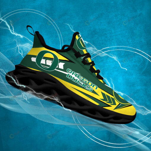 Oregon Ducks Logo Pattern 3D Max Soul Sneaker Shoes In Green Yellow