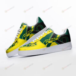 Oregon Ducks Logo Pattern Air Force 1 Printed In Yellow Green