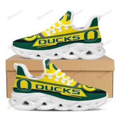 Oregon Ducks Logo Pattern Custom Name 3D Max Soul Sneaker Shoes Green Yellow