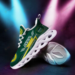 Oregon Ducks Logo Pattern Custom Name 3D Max Soul Sneaker Shoes In Green