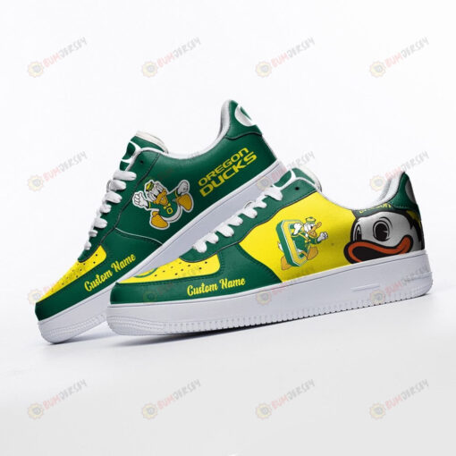 Oregon Ducks Mascot Logo Pattern Custom Name Air Force 1 Printed