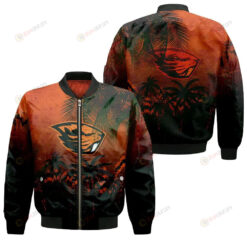 Oregon State Beavers Bomber Jacket 3D Printed Coconut Tree Tropical Grunge