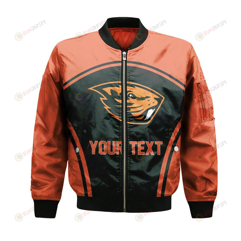 Oregon State Beavers Bomber Jacket 3D Printed Custom Text And Number Curve Style Sport