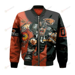 Oregon State Beavers Bomber Jacket 3D Printed Football