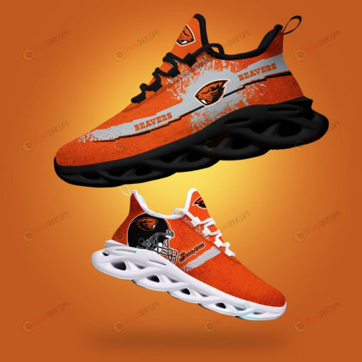 Oregon State Beavers Logo Helmet And Splatter Pattern 3D Max Soul Sneaker Shoes