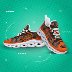 Oregon State Beavers Logo Hole Pattern 3D Max Soul Sneaker Shoes In Orange