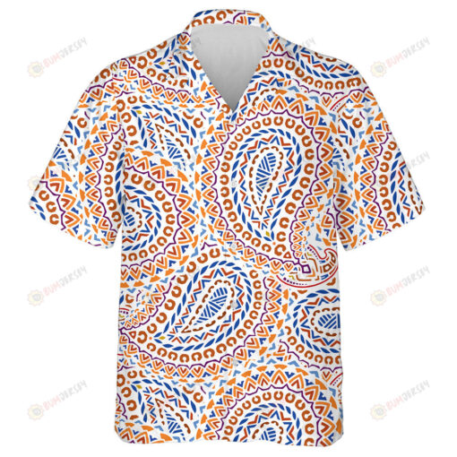 Original Oriental Pattern In Blue Tones Traditional Oriental Paisley Elements Hawaiian Shirt