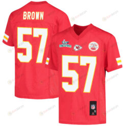 Orlando Brown 57 Kansas City Chiefs Super Bowl LVII Champions Youth Jersey - Red