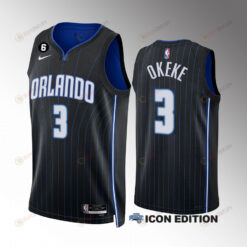 Orlando Magic Chuma Okeke 3 Icon Edition Black Jersey 2022-23 Swingman