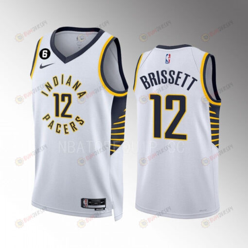 Oshae Brissett 12 Indiana Pacers White Association Edition 2022-23 Men Jersey Swingman