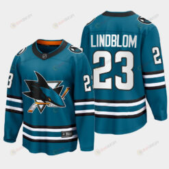 Oskar Lindblom 23 San Jose Sharks 2022-23 Home The Evolve Teal Jersey