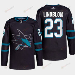 Oskar Lindblom 23 San Jose Sharks Black Jersey 2022 Primegreen Alternate