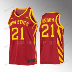 Osun Osunniyi 21 Iowa State Cyclones Cardinal Jersey 2022-23 College Basketball