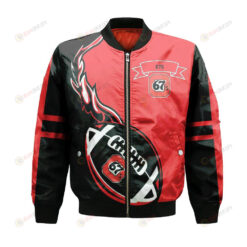 Ottawa 67s Bomber Jacket 3D Printed Flame Ball Pattern