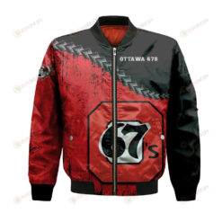 Ottawa 67s Bomber Jacket 3D Printed Grunge Polynesian Tattoo