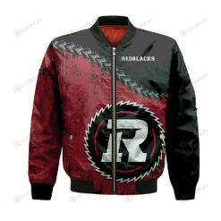 Ottawa RedBlacks Bomber Jacket 3D Printed Grunge Polynesian Tattoo