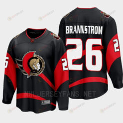 Ottawa Senators 2022 Erik Brannstrom 26 Special Edition 2.0 Black Jersey Breakaway Player