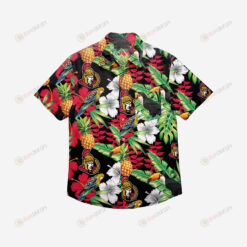 Ottawa Senators Floral Button Up Hawaiian Shirt