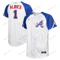 Ozzie Albies 1 Atlanta Braves 2023 City Connect Youth Jersey - White