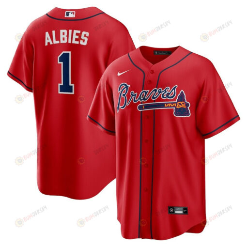 Ozzie Albies 1 Atlanta Braves Alternate Player Name Jersey - Red