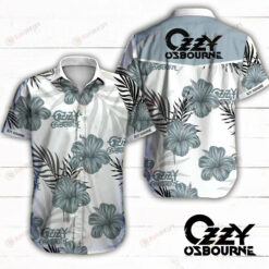 Ozzy Osbourne White Grey Short Sleeve Curved Hawaiian Shirt