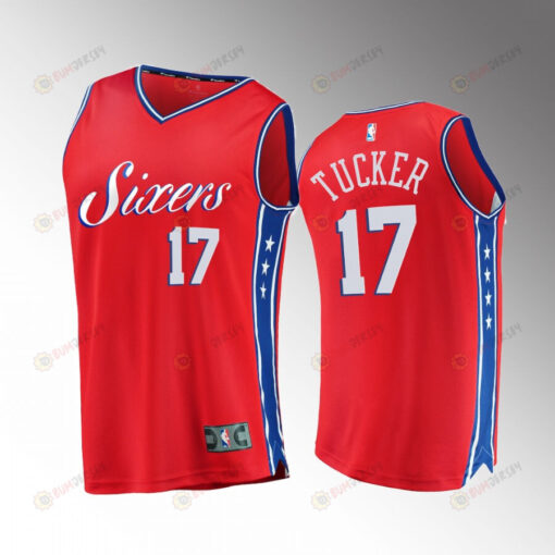 P.J. Tucker 17 76ers Red Jersey Fast Break 2022-23 Statement