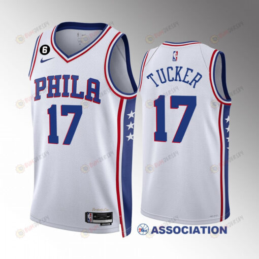 P.J. Tucker 17 Philadelphia 76ers White Jersey 2022-23 Association Edition Swingman