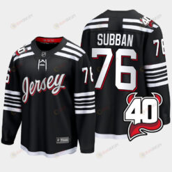 P.K. Subban 76 New Jersey Devils 2022-23 40th Anniversary Alternate Black Jersey