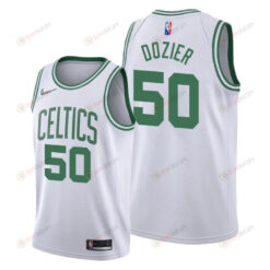 PJ Dozier Celtics 2022 Association Edition White 50 Jersey Diamond Badge - Men Jersey