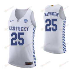PJ Washington 25 Kentucky Wildcats Elite Basketball Road Men Jersey - White
