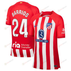 Pablo Barrios 24 Atletico de Madrid 2023/24 Home Stadium YOUTH Jersey - Red