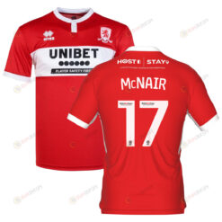 Paddy McNair 17 Middlesbrough 2022-23 Home Jersey - Red/White